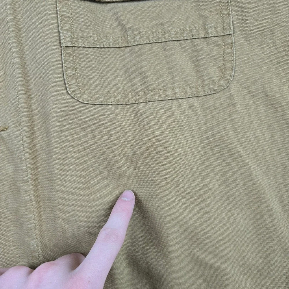 North Bay Barn Jacket Mens Large Tan Wool Lined Canvas Field Coat Workwear Chore